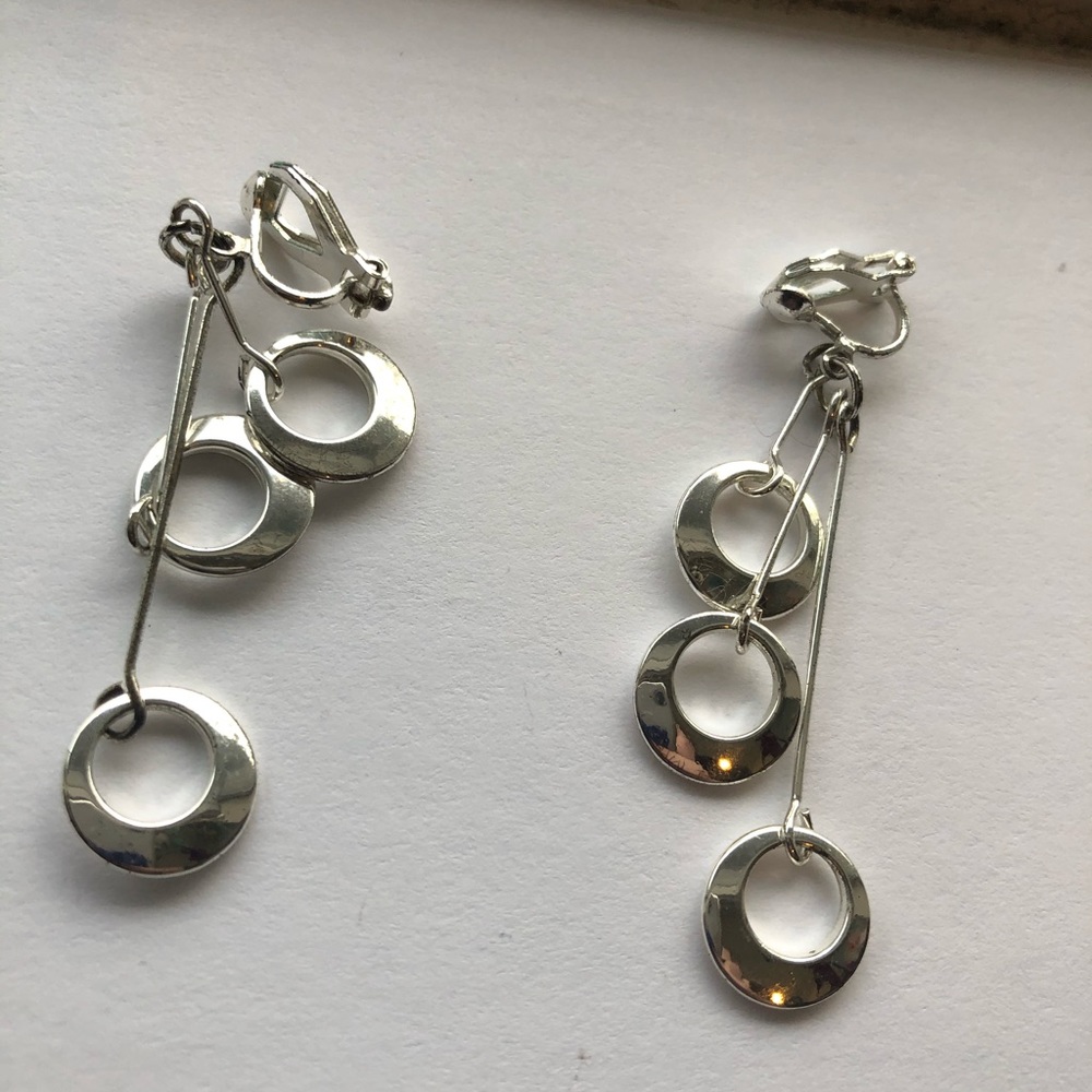 Silver clip on earrings